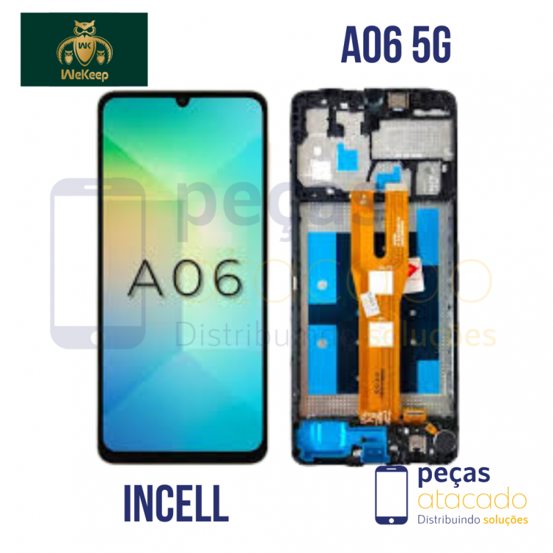 S-0992 FRONTAL SAMSUNG A06 5G (SM-A065) COM ARO PRETO INCELL WE KEEP