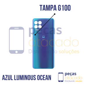 TAMPA TRASEIRA MOTOROLA MOTO G100 AZUL LUMINOUS OCEAN