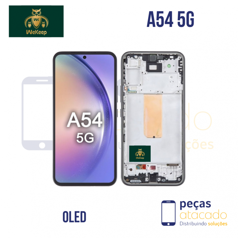 S-0882 FRONTAL SAMSUNG A54 5G (A546) PRETO COM ARO WE KEEP OLED