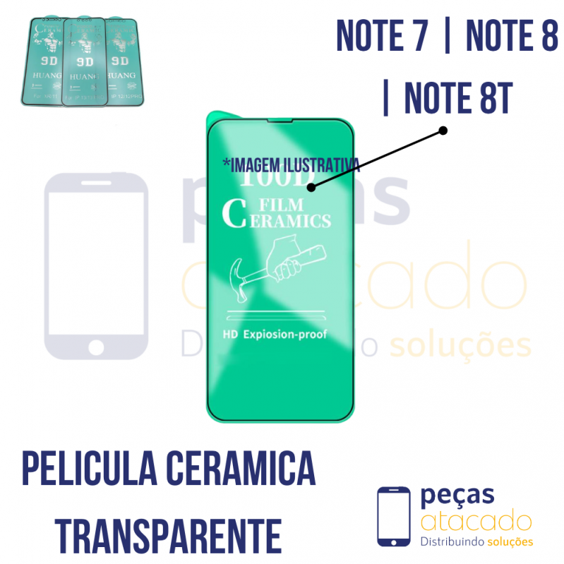 P-0280 PELICULA XIAOMI REDMI NOTE  7 | NOTE 8 | NOTE 8T CERAMICA TRANSPARENTE