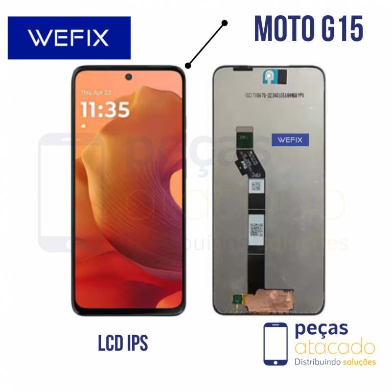 S-0665 FRONTAL MOTOROLA MOTO G15 (XT2521) SEM ARO WEFIX IPS