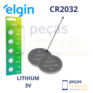 PILHA BATERIA BOTAO CR2032 3V LITHIUM ELGIN