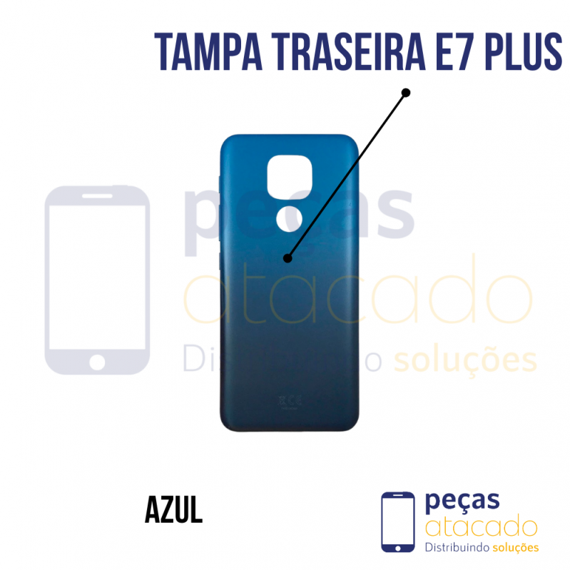 TAMPA TRASEIRA MOTOROLA E7 PLUS AZUL