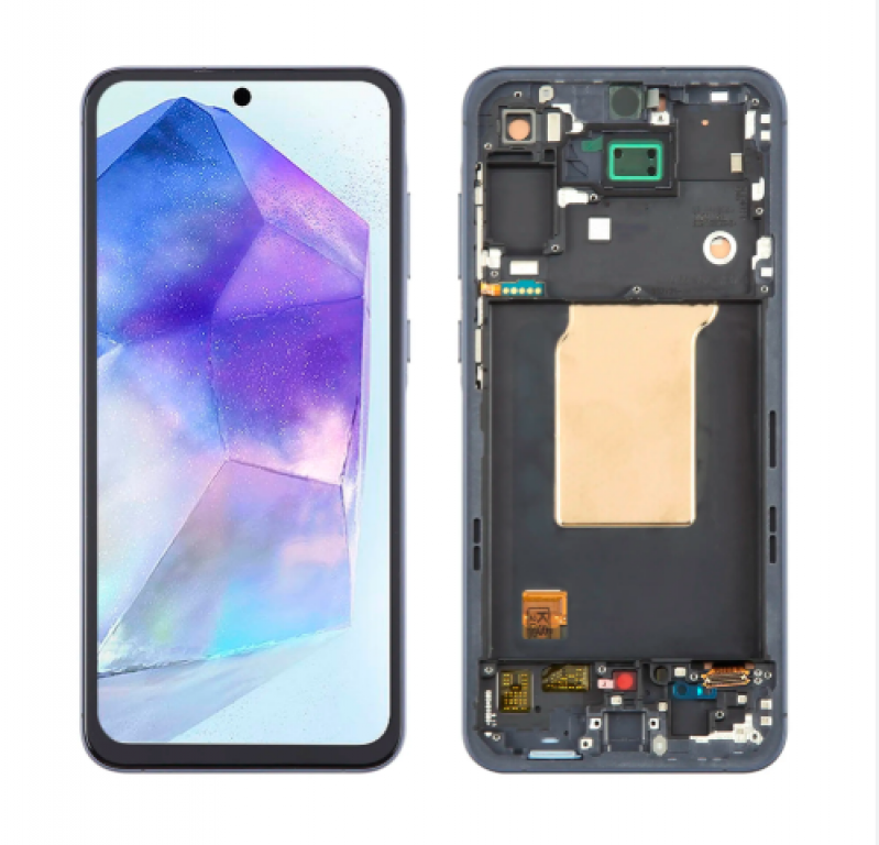 S-0963 FRONTAL SAMSUNG A55 5G (A556) COM ARO ROXO VIBE OLED