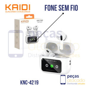 FONE DE OUVIDO SEM FIO KAIDI COM TELA KNC-4219