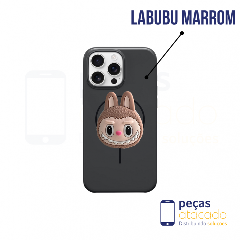 POP SOCKET LABUBU MARROM PEQUENO