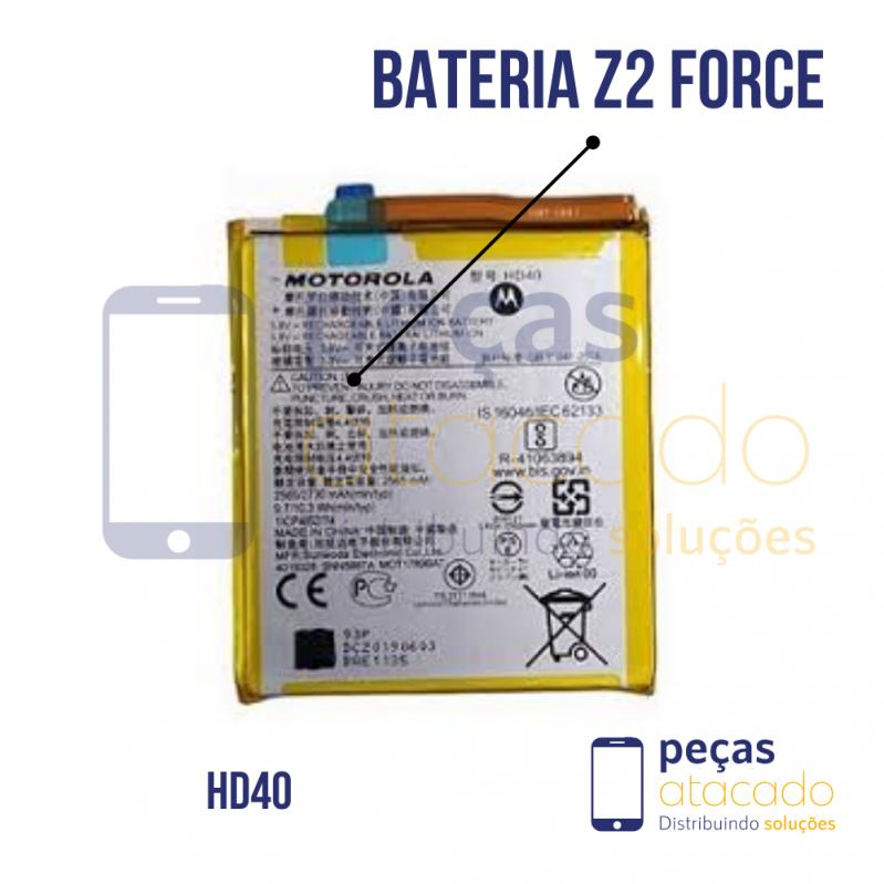 BA-0108 BATERIA 1 LINHA MOTOROLA MOTO Z2 FORCE (XT1689) (HD40)