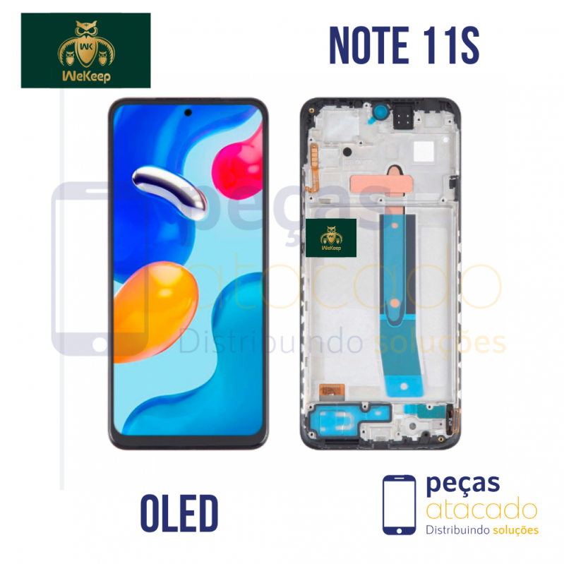 S-0448 FRONTAL XIAOMI NOTE 11S | NOTE 11 4G | POCO M4 PRO COM ARO PRETO OLED WE KEEP 1.1