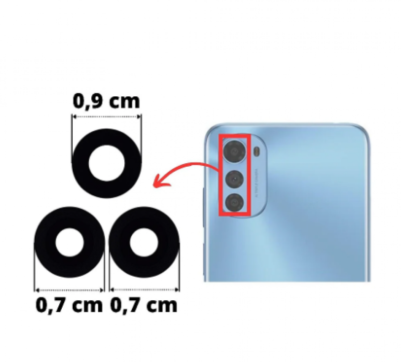 L-0003 LENTE MOTOROLA MOTO E32 (KIT 3)