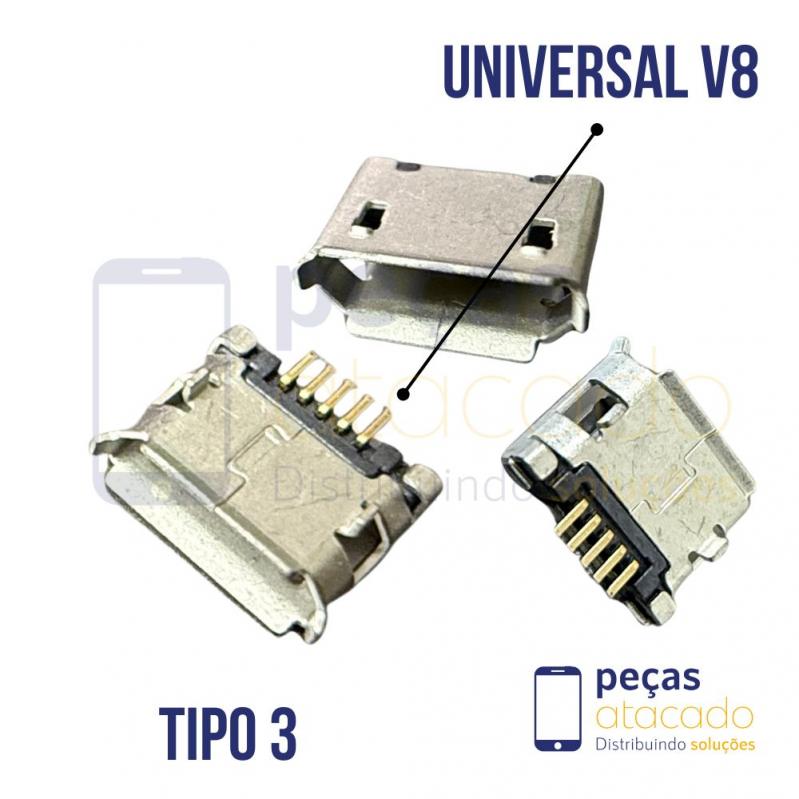 C-0060 CONECTOR DE CARGA UNIVERSAL TABLET DL | CAIXA DE SOM V8 (TIPO 3)