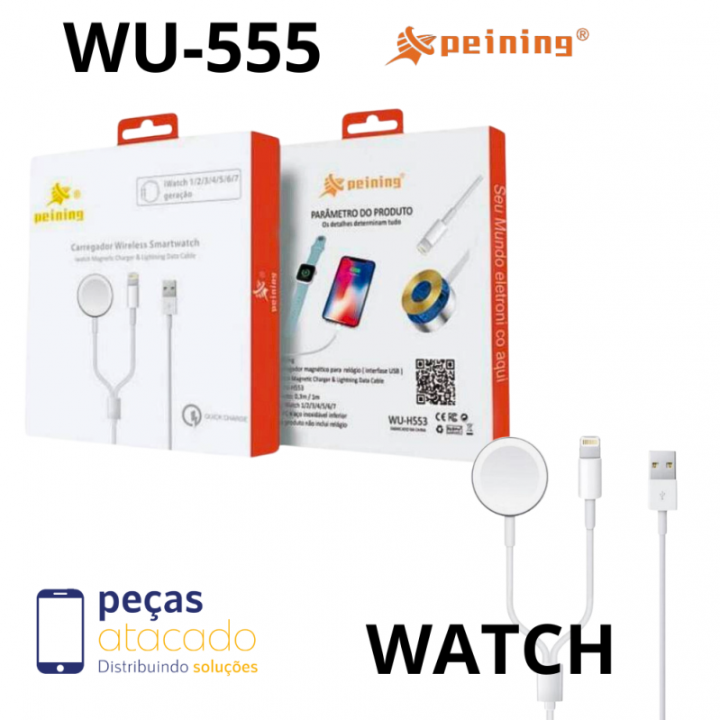 CARREGADOR PEINING APPLE WATCH USB | LIGHTNING (WU-H555)