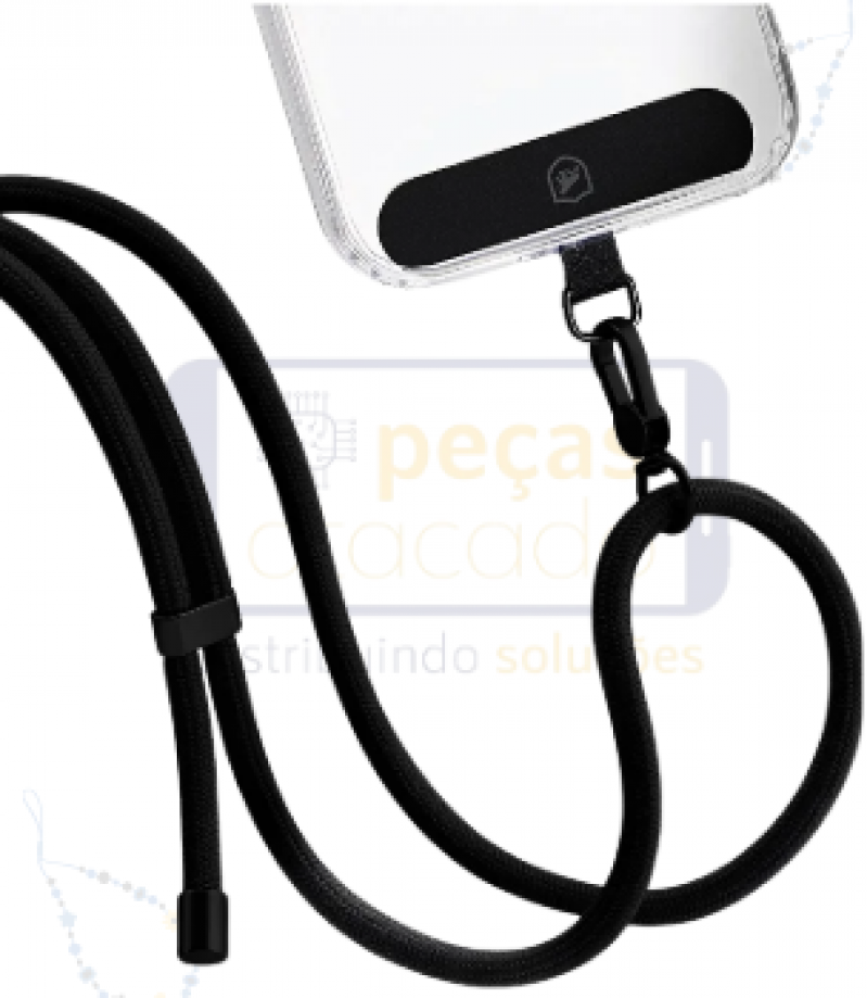 CORDÃO REFORÇADO PARA CELULAR PRETO