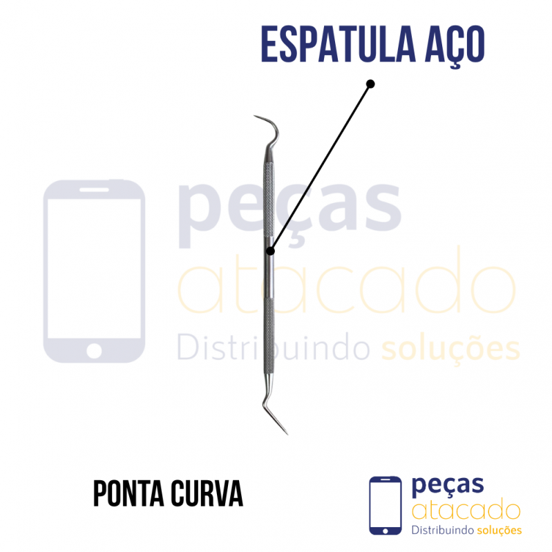 ESPATULA DE AÇO COM PONTA CURVA