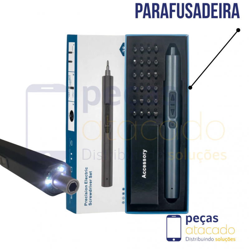 PARAFUSADEIRA PORTATIL 28 PEÇAS