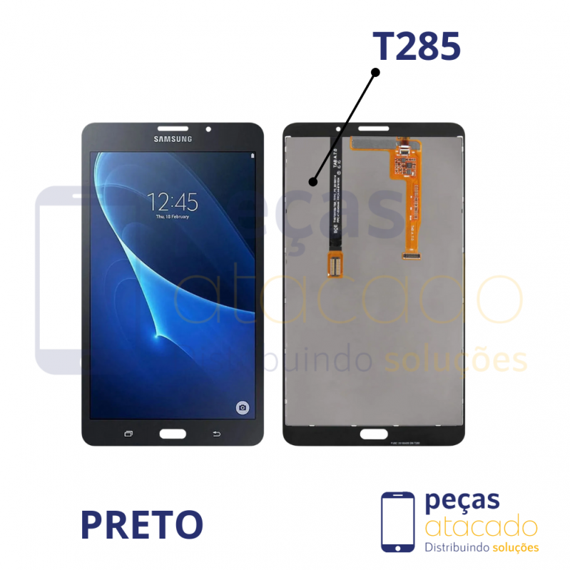 S-1074 FRONTAL SAMSUNG TABLET TAB A T285 | T280 ORIGINAL CHINA SEM ARO PRETO