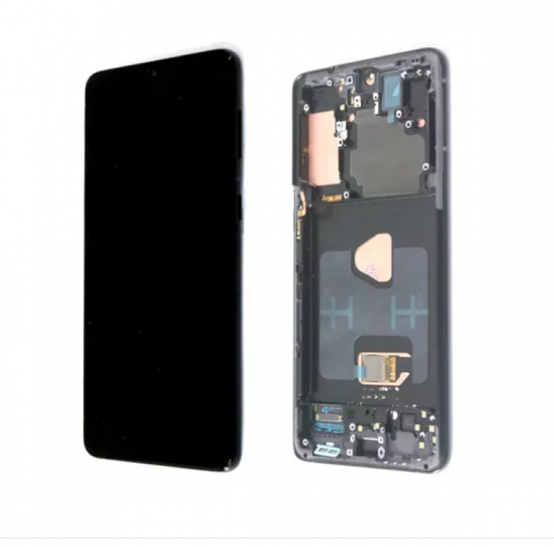 FRONTAL SAMSUNG S21 (SM-G991) COM ARO PRETA MACAQUINHO OLED