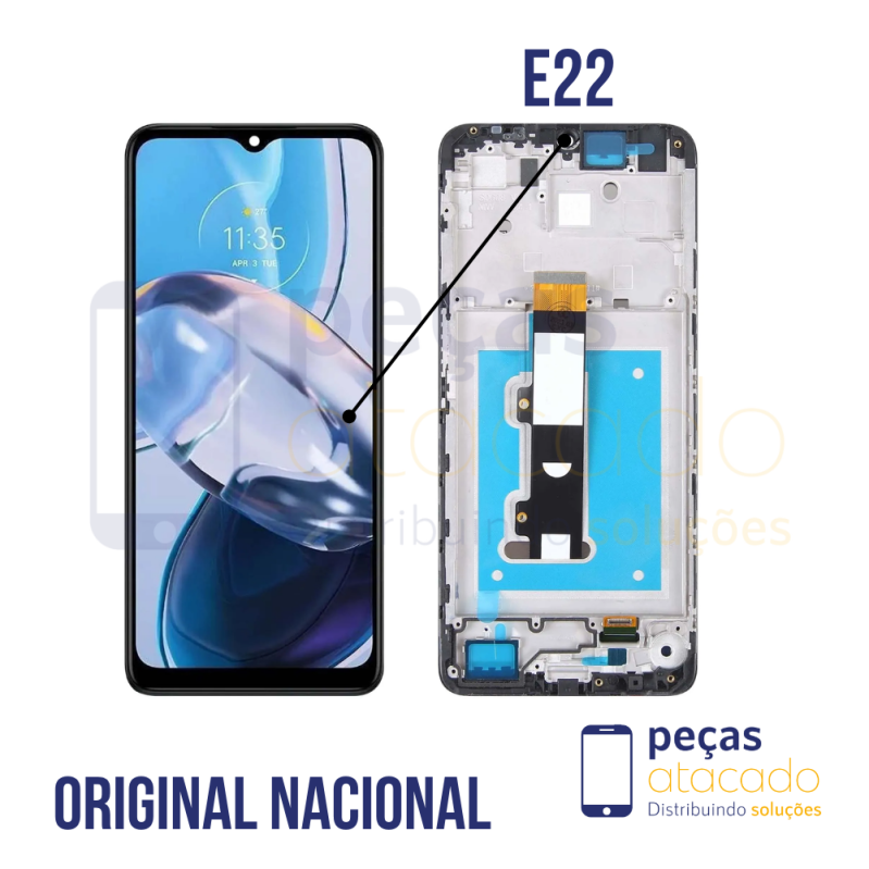 S-1062 FRONTAL MOTOROLA MOTO E22 (XT2239) COM ARO ORIGINAL NACIONAL