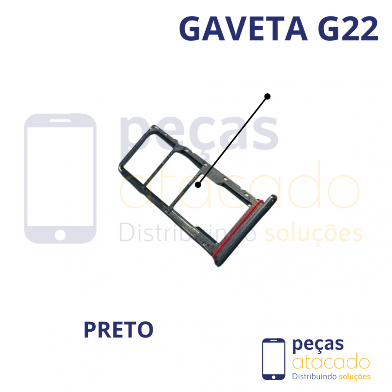 CH-0016 GAVETA CHIP MOTOROLA MOTO G22 PRETO