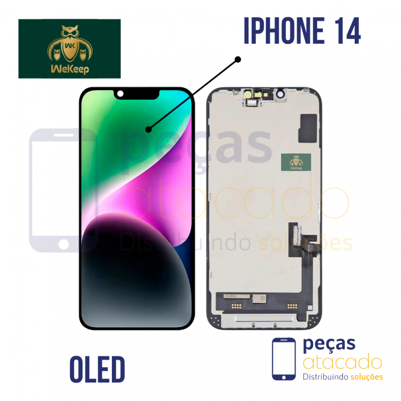 S-0524 FRONTAL IPHONE 14 (A2649) PRETO WE KEEP IC OLED