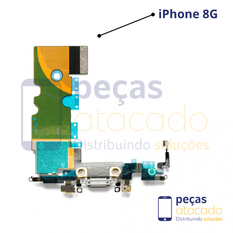 SB-0305 FLEX CONECTOR DE CARGA IPHONE 8G - PRATA (PRIME)