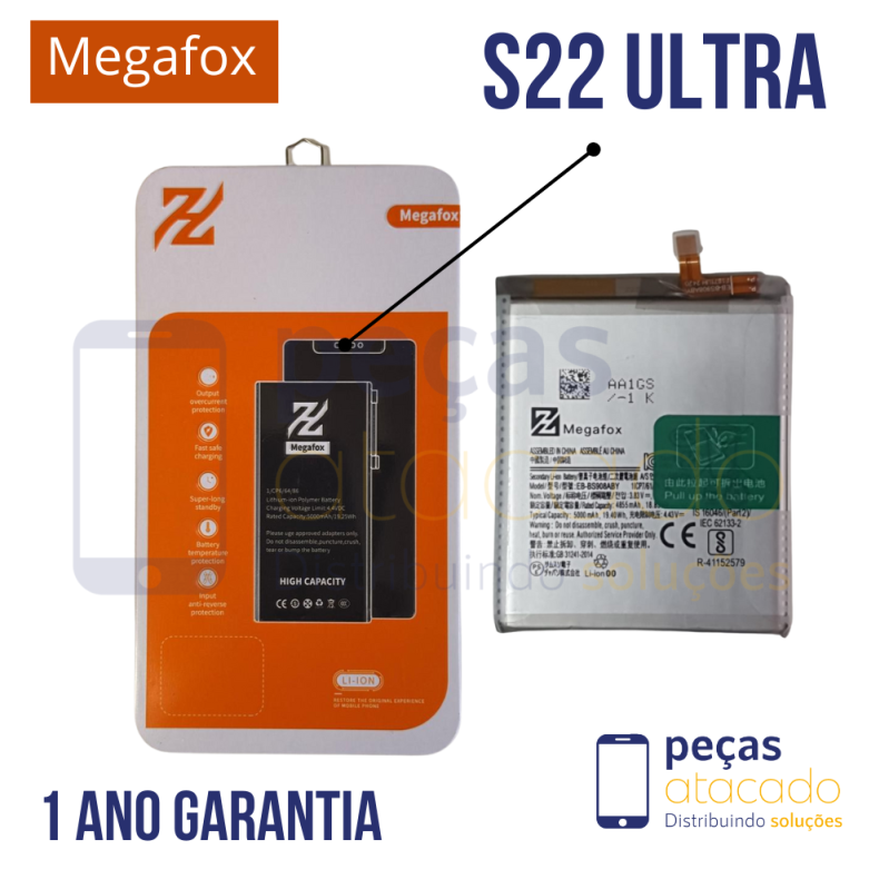 BA-0698 BATERIA MEGAFOX SAMSUNG S22 ULTRA (SM-S908) (1 ANO DE GARANTIA)