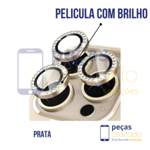 PELICULA DE CAMERA IPHONE 16 PRO | 16 PRO MAX COM BRILHO DOURADA (KIT)