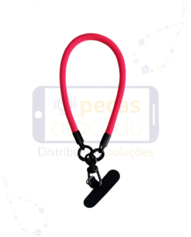 CORDÃO DE PULSO PARA CELULAR ROSA