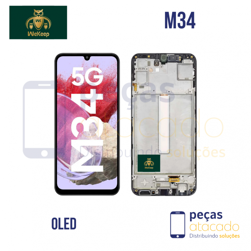 S-0848 FRONTAL SAMSUNG M34 (SM-M346B) COM ARO PRETO WE KEEP OLED