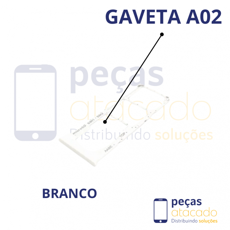 CH-0050 GAVETA CHIP SAMSUNG A02 BRANCO