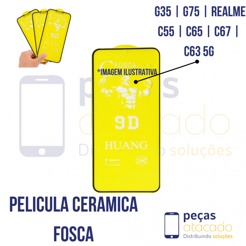 P-0480 PELICULA MOTOROLA MOTO G35 | G75 | REALME C55 | C65 | C67 | C63 5G CERAMICA FOSCA