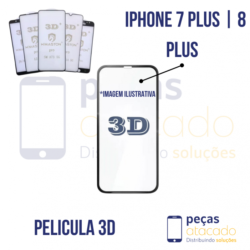 P-0367 PELICULA IPHONE 7 PLUS | 8 PLUS 3D (Branco)