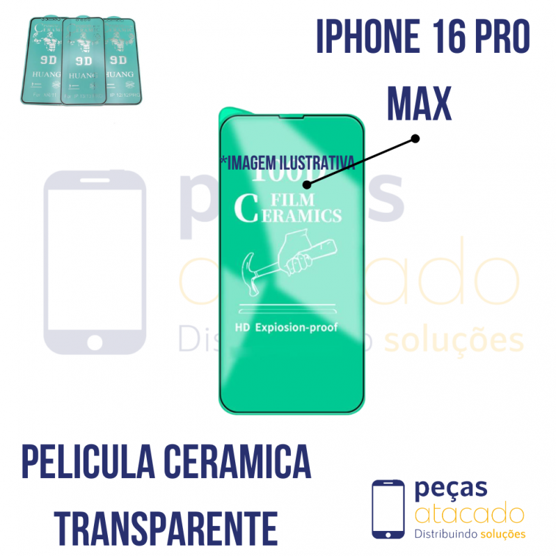 P-0467 PELICULA IPHONE 16 PRO MAX CERAMICA TRANSPARENTE