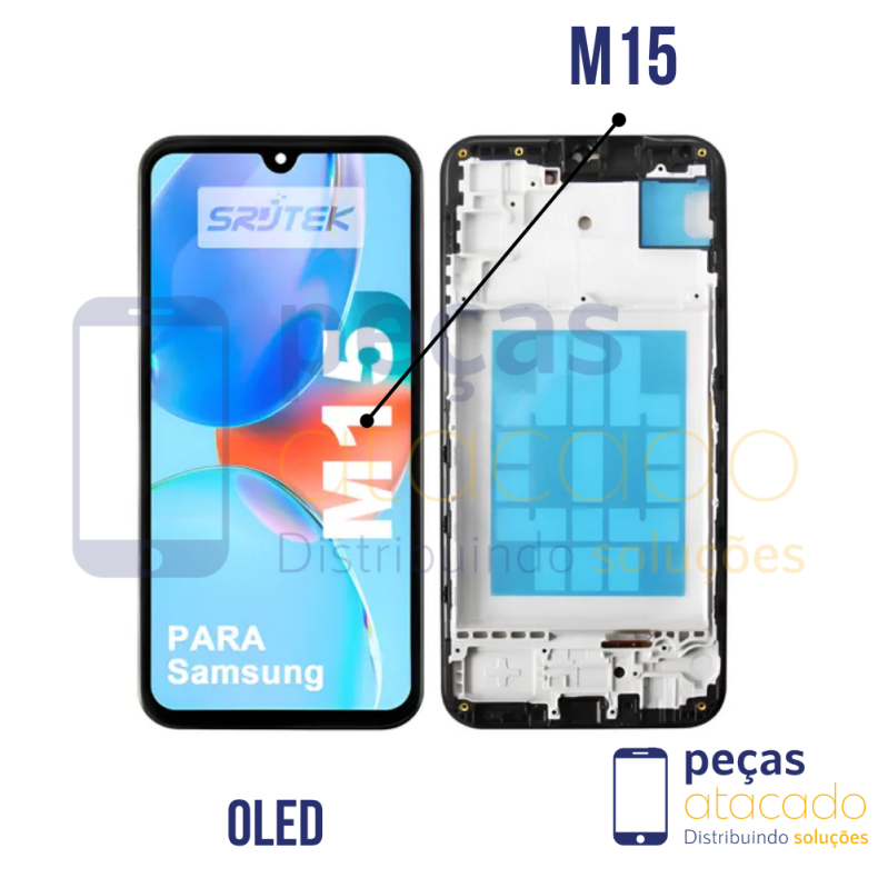 S-0715 FRONTAL SAMSUNG M15 COM ARO PRETO ORIGINAL CHINA OLED