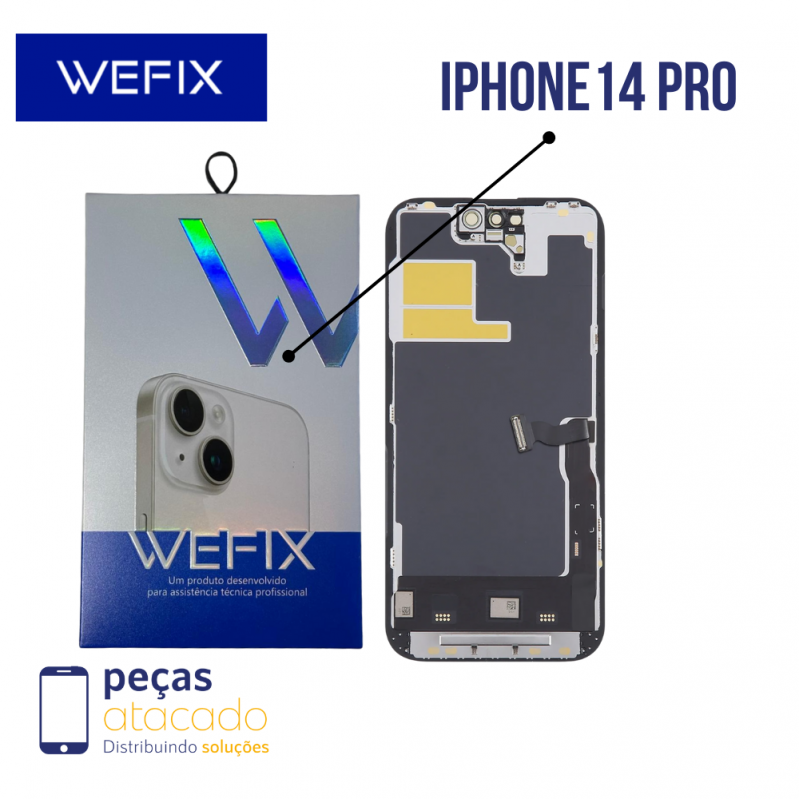 S-0974 FRONTAL IPHONE 14 PRO (A2650) SOFT IC 120RZ  WEFIX OLED (NAO PRECISA TROCAR EPROM)