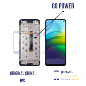 S-0847 FRONTAL MOTOROLA MOTO G9 POWER (XT2091) COM ARO ORIGINAL CHINA IPS