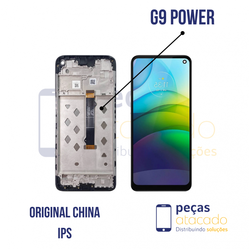 S-0847 FRONTAL MOTOROLA MOTO G9 POWER (XT2091) COM ARO ORIGINAL CHINA IPS