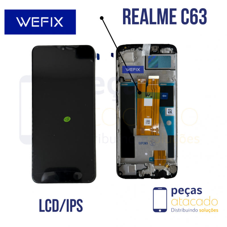S-0807 FRONTAL REALME C63 COM ARO PRETO WEFIX IPS