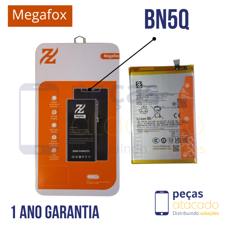 BA-0191 BATERIA MEGAFOX XIAOMI REDMI 13C | POCO C65 (BN5Q) (1 ANO DE GARANTIA)