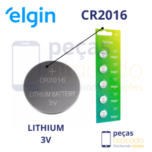 PILHA BATERIA CR2016 3V LITHIUM ELGIN
