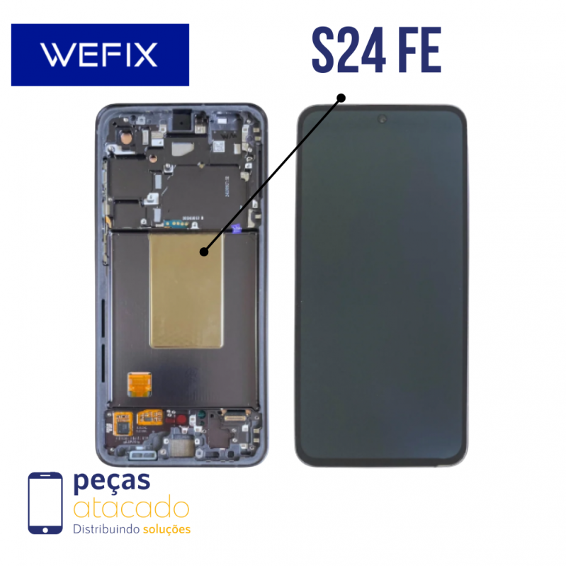 S-0840 FRONTAL SAMSUNG S24 FE COM ARO PRETO NACIONAL WEFIX OLED