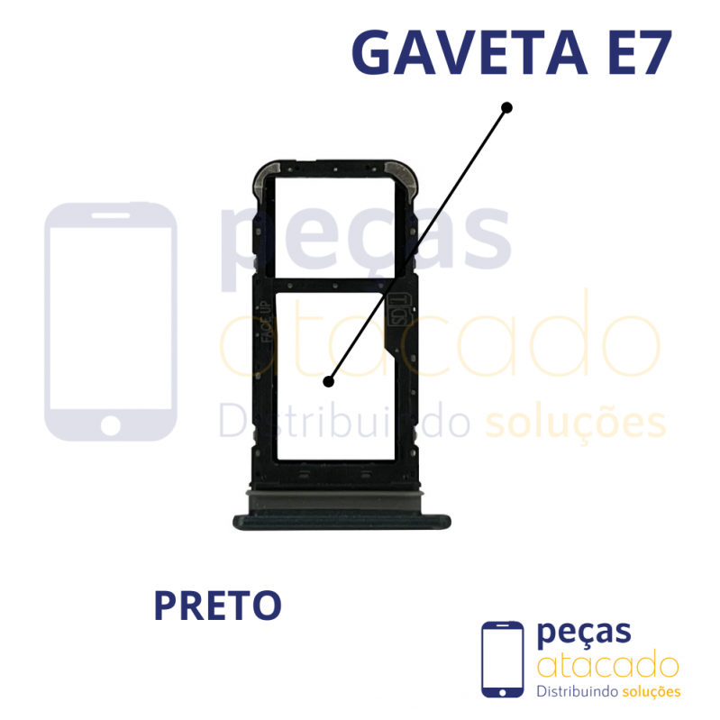 CH-0028 GAVETA CHIP MOTOROLA MOTO E7 PRETO