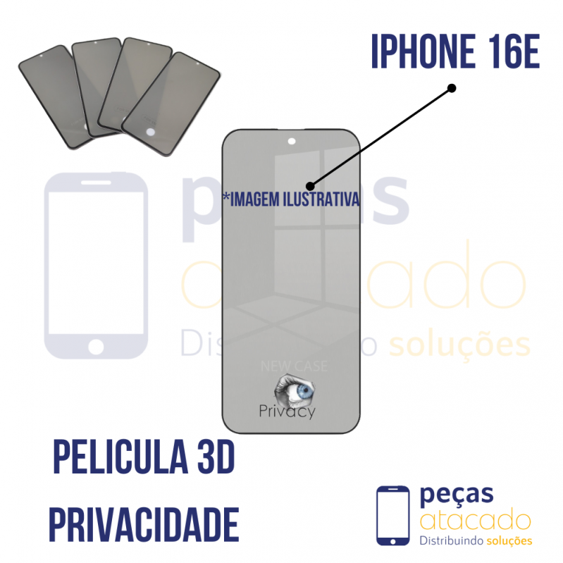 P-0477 PELICULA IPHONE 16E 3D PRIVACIDADE
