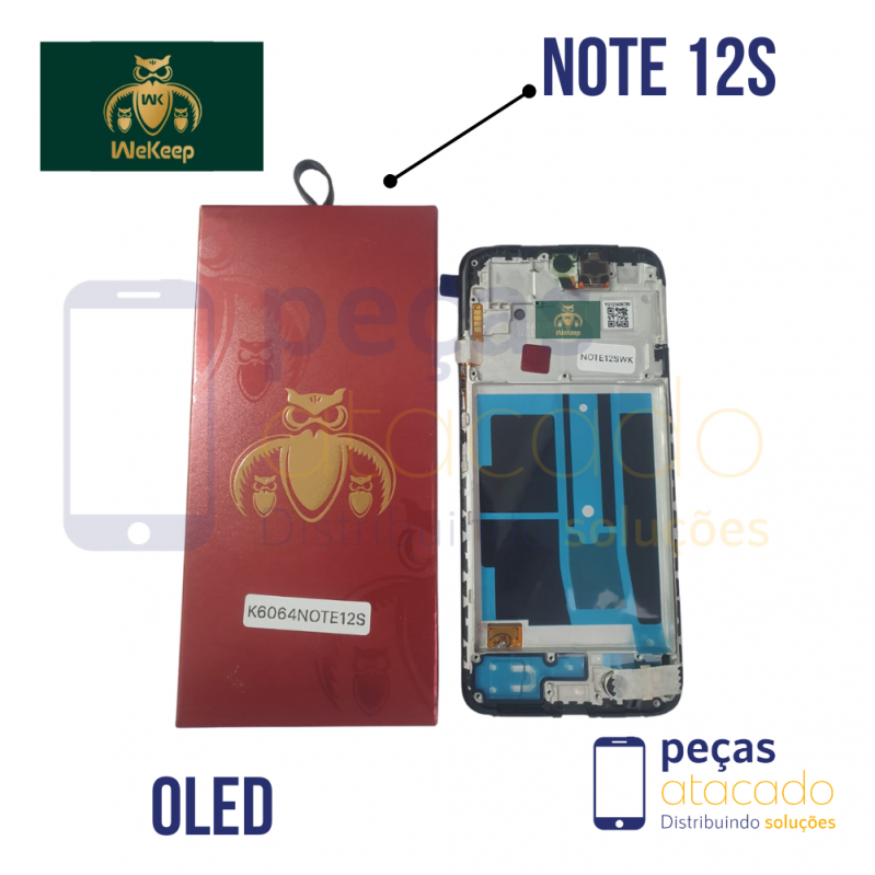 S-0313 FRONTAL XIAOMI NOTE 12S COM ARO PRETO OLED WE KEEP