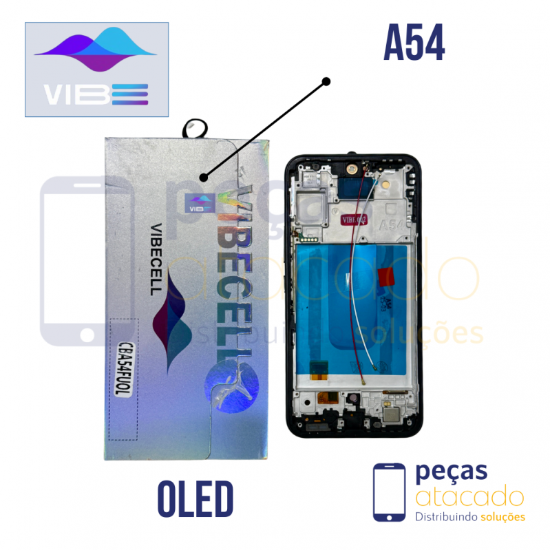 S-0710 FRONTAL SAMSUNG A54 (A546) PRETO COM ARO VIBE OLED