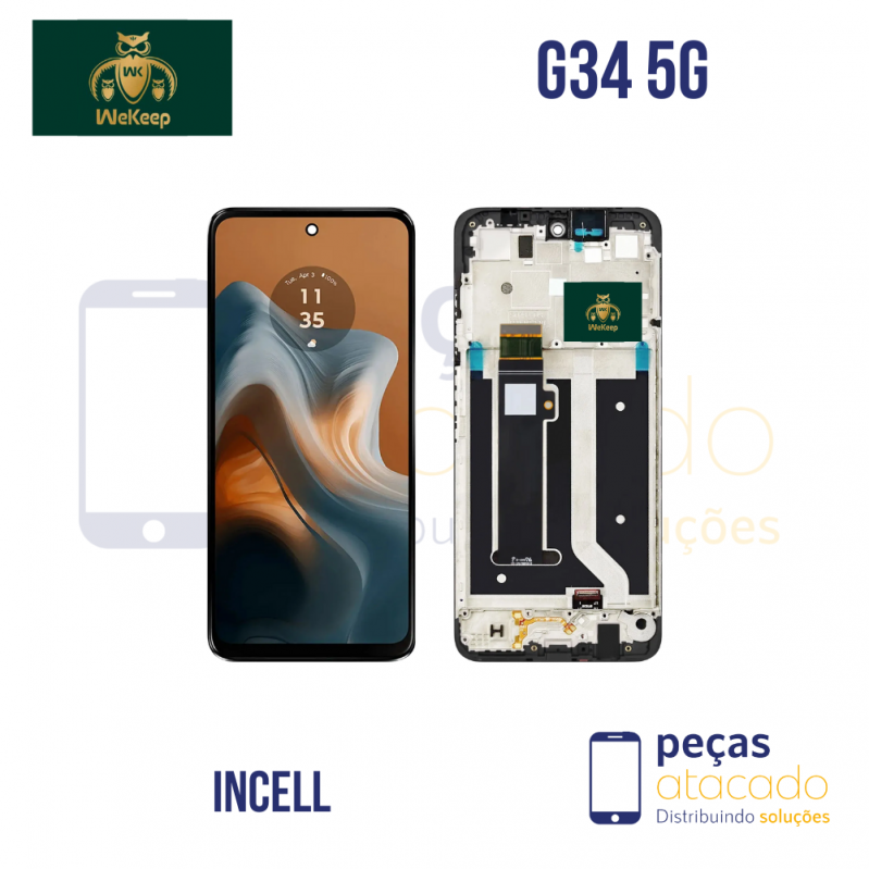 FRONTAL MOTOROLA MOTO G34 (XT2363) COM ARO WE KEEP IPS
