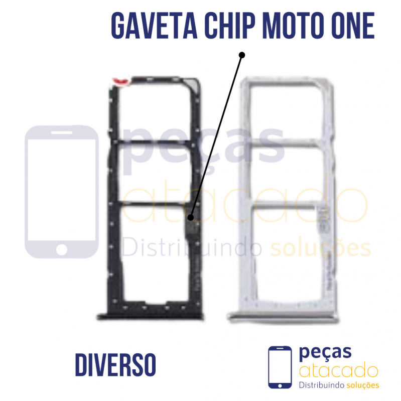 CH-0072 GAVETA DE CHIP MOTOROLA MOTO ONE PRATA