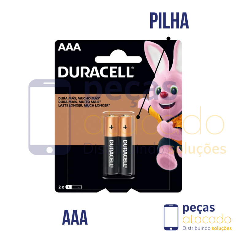 PILHA ALCALINA PALITO AAA 2 UN - DURACELL