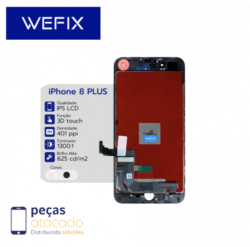 S-0600 FRONTAL IPHONE 8G PLUS (A1864) WEFIX PRETO IPS