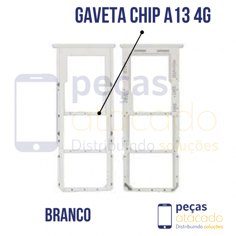 CH-0058 GAVETA DE CHIP SAMSUNG A13 4G (BRANCO)