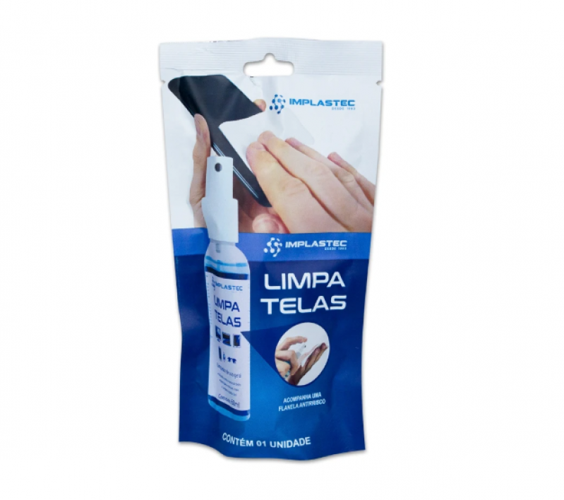 LIMPA TELAS POUCH CX 60ML IMPLASTEC